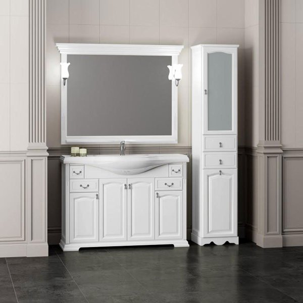 Зеркало Опадирис Риспекто 120x100, цвет белый матовый