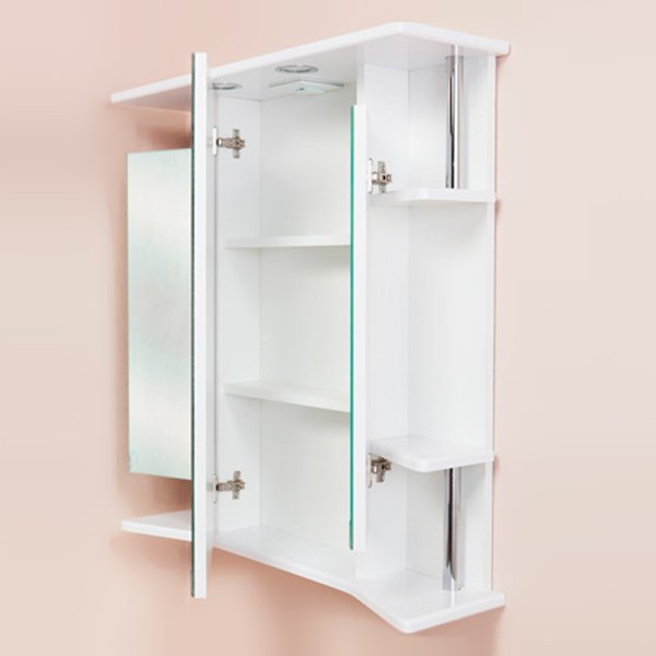 Шкаф-зеркало Оника Валерия 65.02, с подсветкой, цвет белый - фото 1