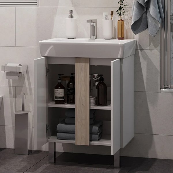 Мебель для ванной Акватон Кантри 60, цвет белый / дуб верона