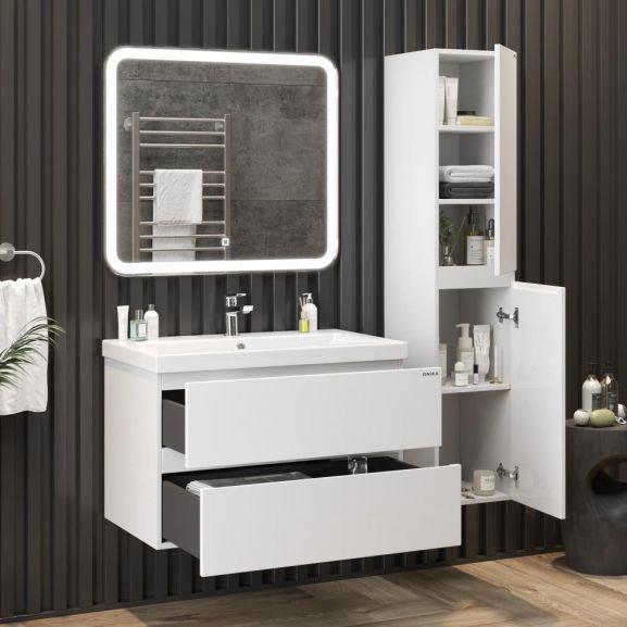 Мебель для ванной Оника Эвада 80, подвесная, цвет белый - фото 1