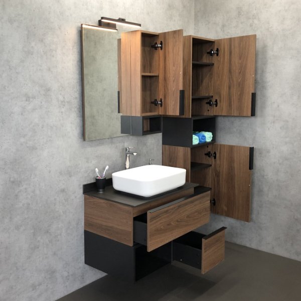 Мебель для ванной Comforty Штутгарт 75 с раковиной Comforty T-Y9378, цвет дуб темно-коричневый