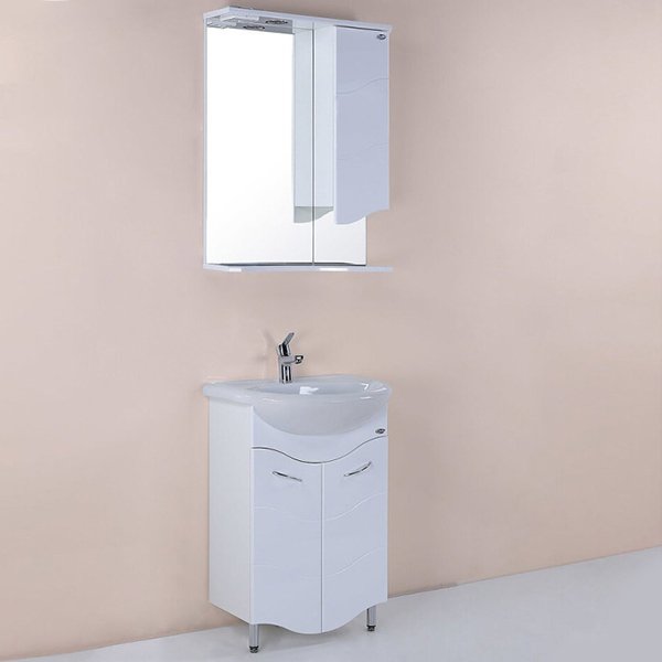 Шкаф-зеркало Оника Лайн 48.01, правый, с подсветкой, цвет белый - фото 1