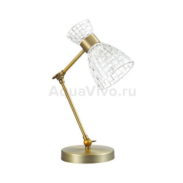 Интерьерная настольная лампа Lumion Jackie 3704/1T, арматура цвет бронза, плафон/абажур стекло, цвет прозрачный