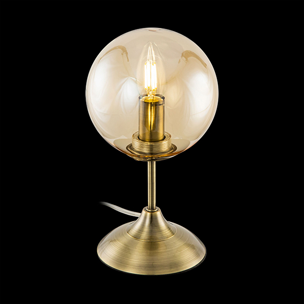 Настольная лампа Citilux Томми CL102813, арматура бронза, плафон стекло бежевое, 15х15 см - фото 1