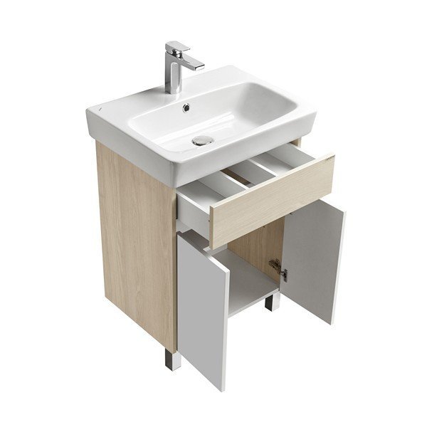 Мебель для ванной Акватон Верди Pro 60 Н, цвет белый / ясень фабрик - фото 1