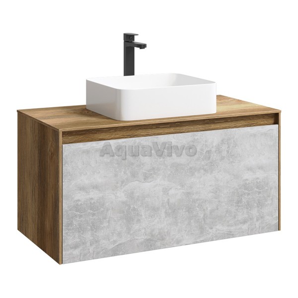 Мебель для ванной Aqwella Mobi 100, цвет дуб балтийский/бетон светлый