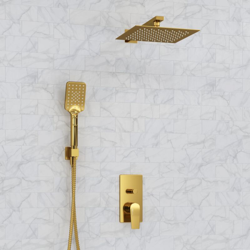 Душевой комплект WasserKRAFT A55201, встраиваемый, цвет золото - фото 1
