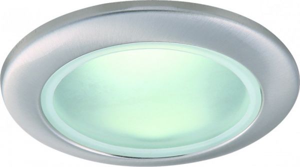 Точечный светильник Arte Lamp Aqua A2024PL-1SS, арматура серебро, плафон стекло белое, 9х9 см