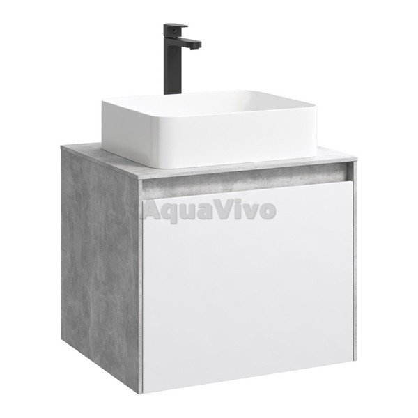 Мебель для ванной Aqwella Mobi 60, цвет бетон светлый/белый