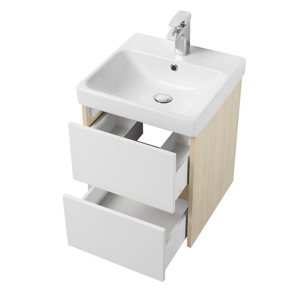 Мебель для ванной Акватон Сканди 45, цвет белый / дуб верона