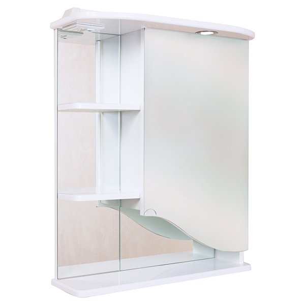 Шкаф-зеркало Оника Виола 60.01, правый, с подсветкой, цвет белый