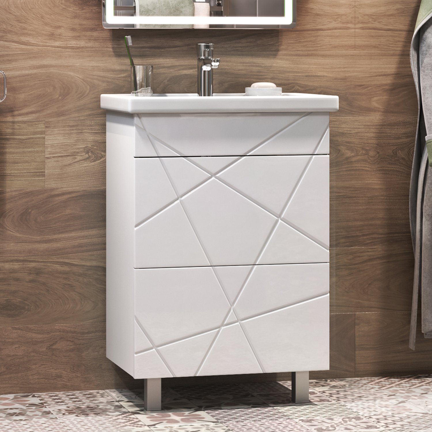 Мебель для ванной Vigo Geometry-2 50, цвет белый