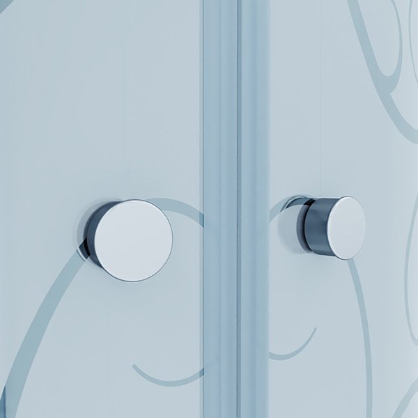 Душевой уголок Тритон Стандарт 90x90, стекло прозрачное с узором, профиль белый - фото 1