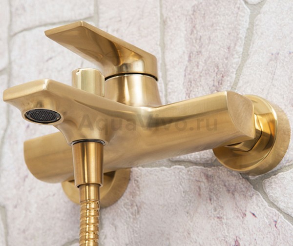 Смеситель WasserKRAFT Aisch 5501 для ванны с душем, цвет матовое золото - фото 1
