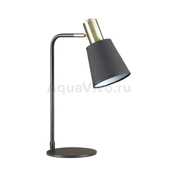 Интерьерная настольная лампа Lumion Marcus 3638/1T, арматура цвет бронза/черный, плафон/абажур ткань, цвет черный
