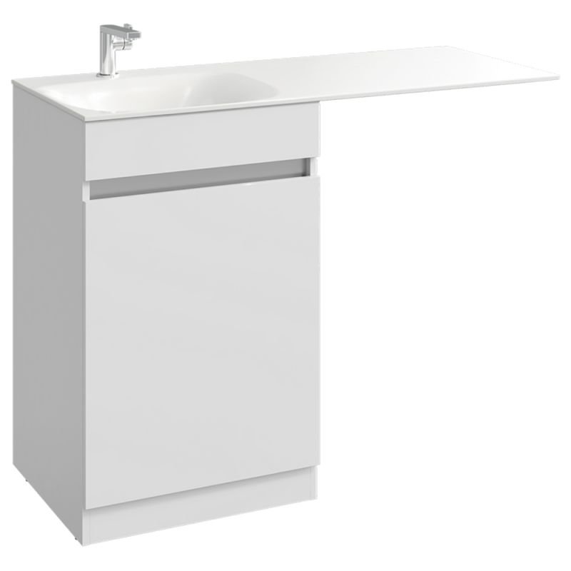 Мебель для ванной Aqwella Forma 54, под левую раковину, с бельевой корзиной, цвет белый - фото 1