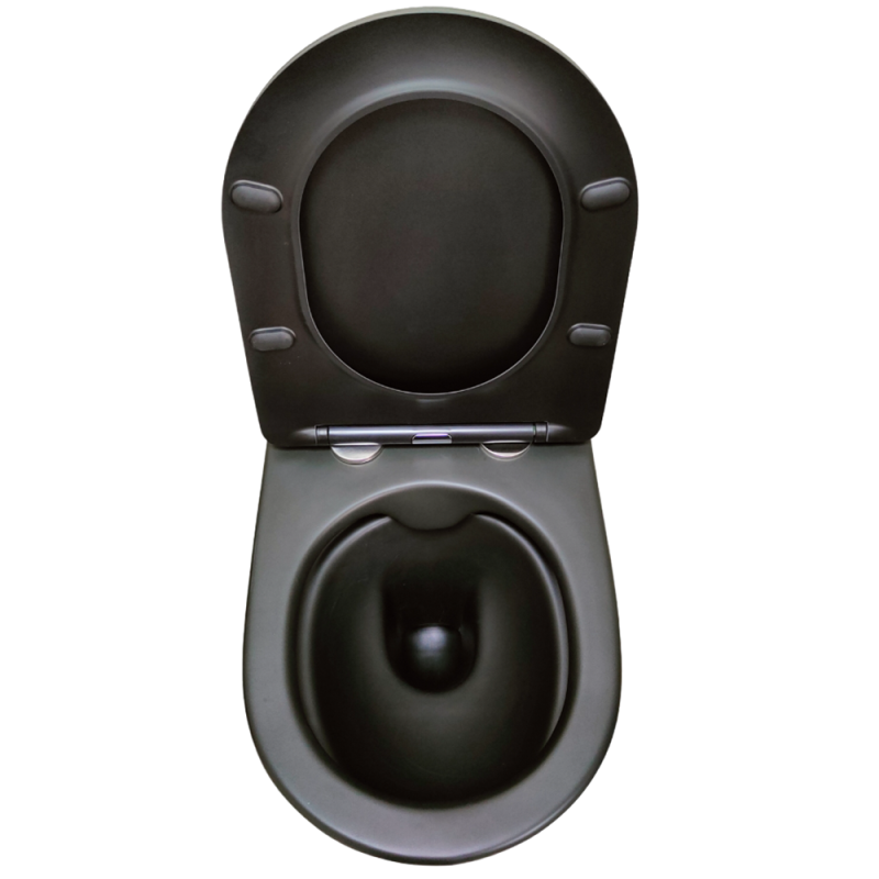Унитаз CeruttiSPA Sella Aria MB CT9160 подвесной, безободковый, с сиденьем микролифт, цвет черный матовый