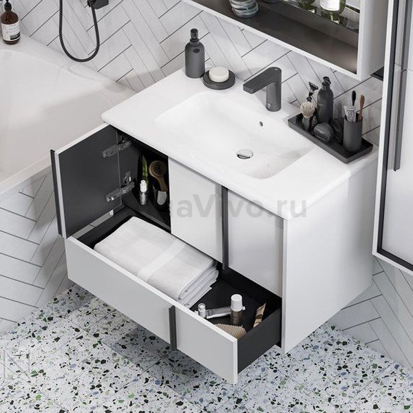 Мебель для ванной Акватон Ривьера 80, цвет белый матовый