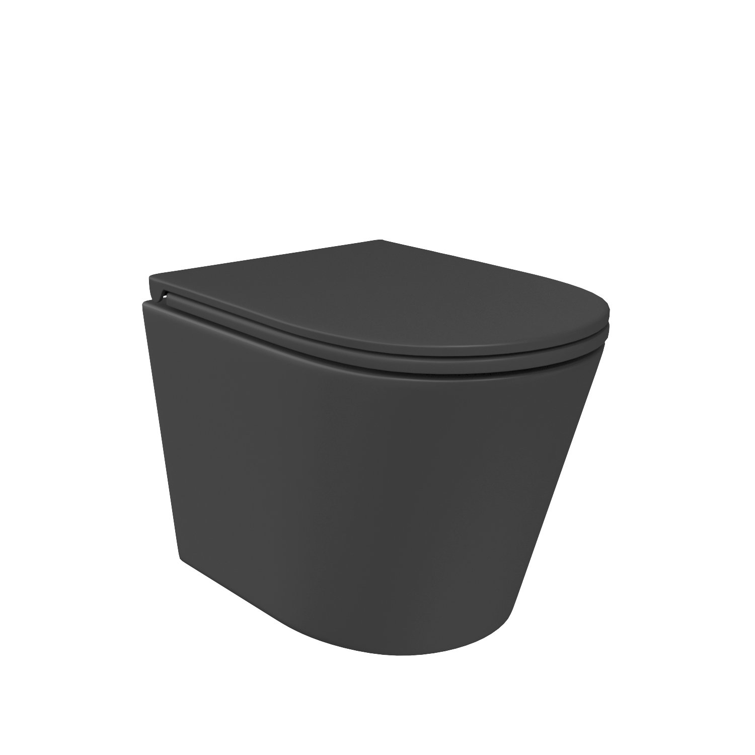Унитаз Joki Herba JK2011034MB подвесной, безободковый, с сиденьем микролифт, цвет черный - фото 1