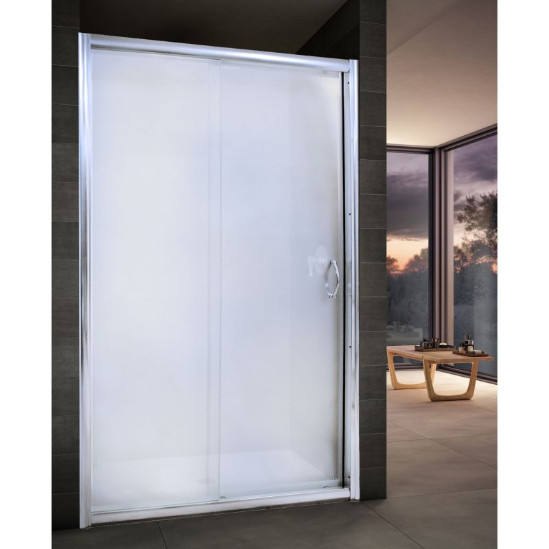 Душевая дверь River Bering 120 МТ 120x185, стекло матовое, профиль хром