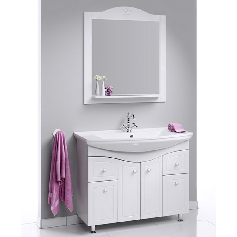 Зеркало Aqwella Франческа 85x90, с полкой, цвет белый - фото 1