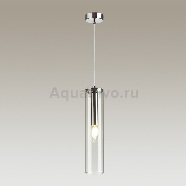 Подвесной светильник Odeon Light Klum 4695/1, арматура хром, плафон стекло прозрачное, 8х150 см - фото 1