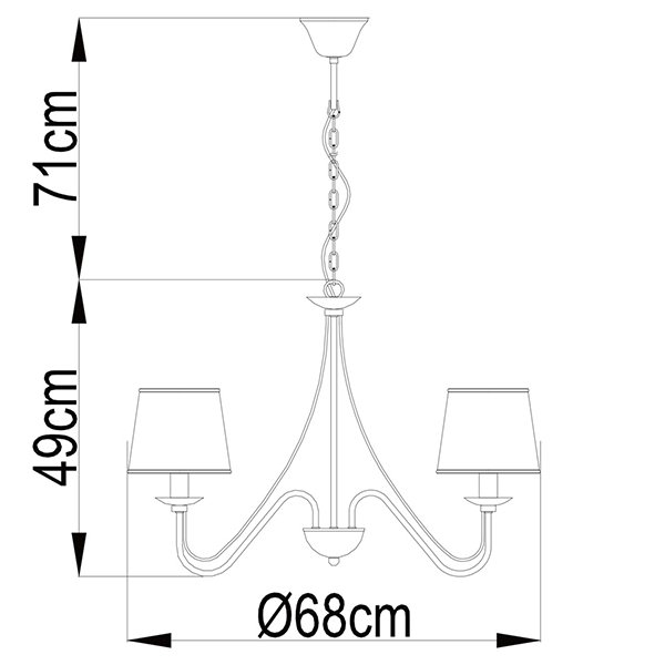 Подвесная люстра Arte Lamp Aurora A1150LM-5CC, арматура хром, плафоны ткань белая, 68х68 см - фото 1