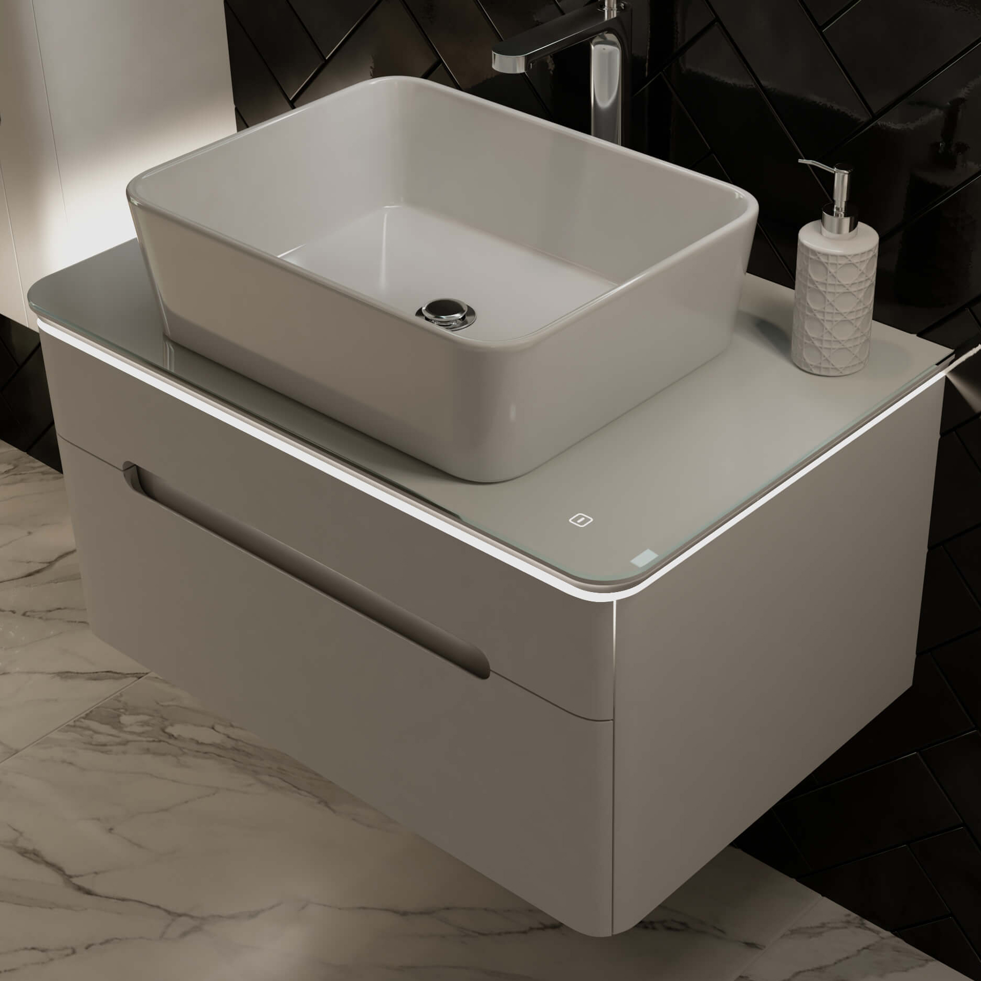 Мебель для ванной Jorno Shine 75, цвет белый - фото 1