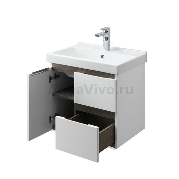 Мебель для ванной Акватон Рене 60, цвет белый / грецкий орех - фото 1