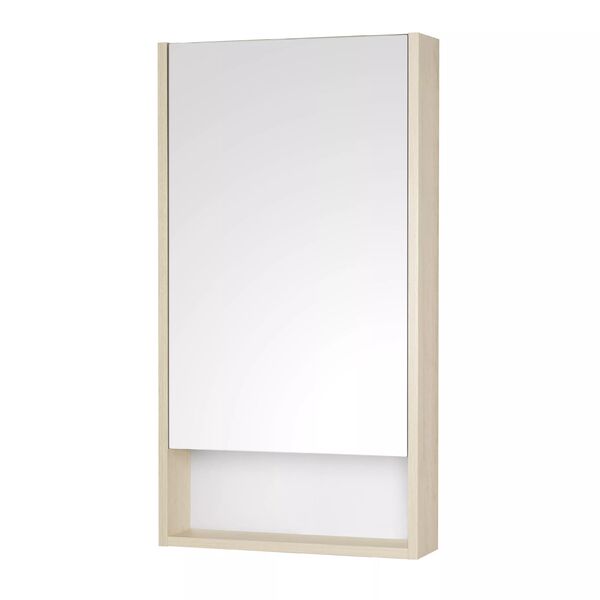 Шкаф-зеркало Акватон Сканди 45, цвет белый / дуб верона