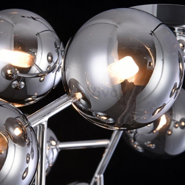 Подвесной светильник Maytoni Dallas MOD547PL-25CH, арматура хром, плафоны стекло дымчатое, 124х24 см - фото 1