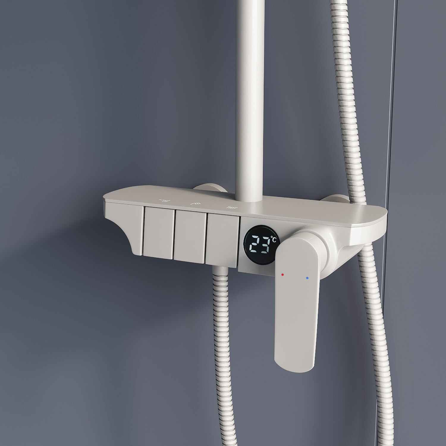 Душевая стойка RGW Shower Panels SP-33-W, с верхним душем, смесителем, цвет белый - фото 1
