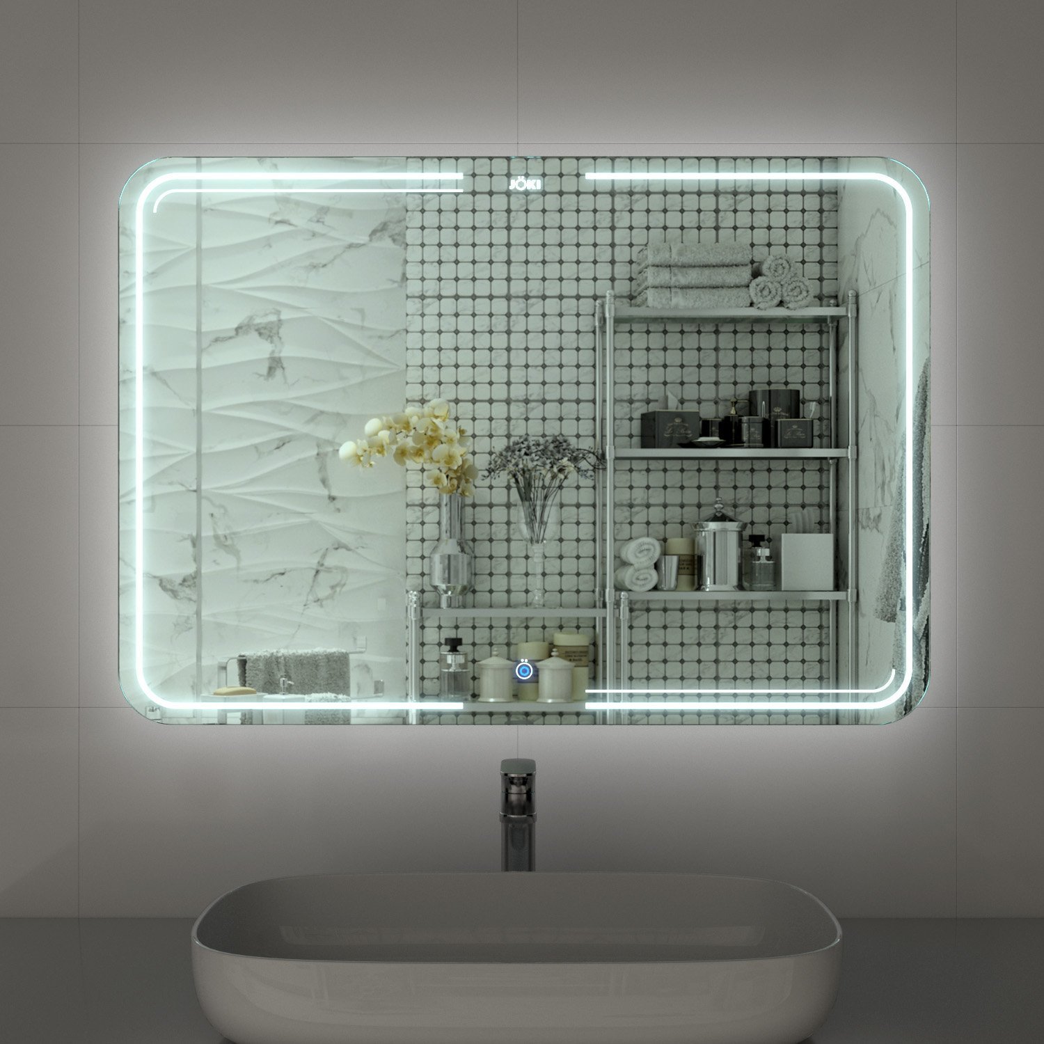Зеркало Joki Onni 100x70, c подсветкой и диммером, функцией антизапотевания