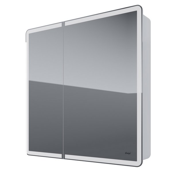 Шкаф-зеркало Dreja Point 80, с подсветкой, цвет белый