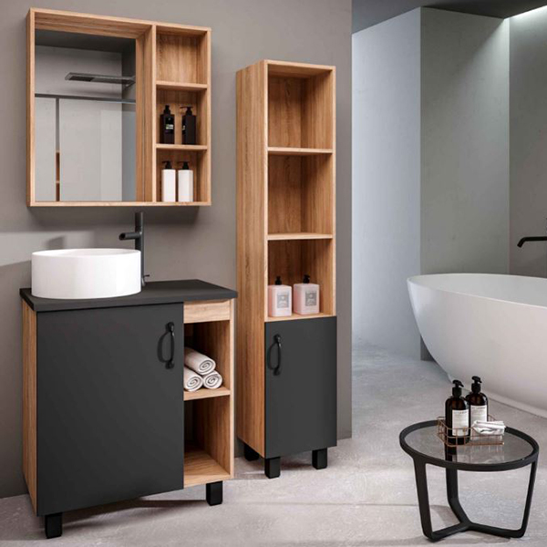 Мебель для ванной Grossman Флай 70, цвет серый / дуб сонома - фото 1