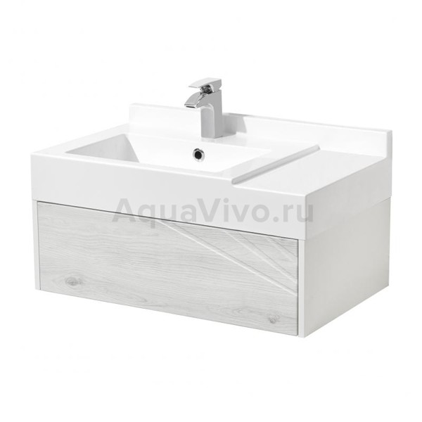 Мебель для ванной Акватон Сакура 80, цвет ольха наварра/белый глянец - фото 1