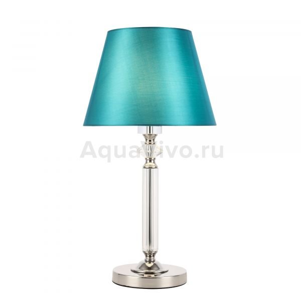 Прикроватная лампа ST Luce Viore SL1755.174.01, арматура металл / стекло, цвет никель, плафон текстиль, цвет зеленый