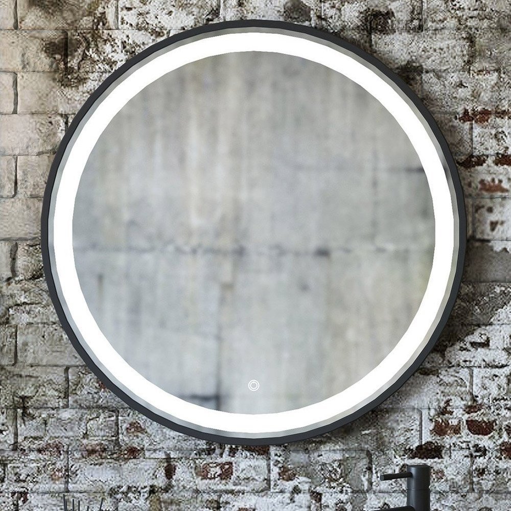 Зеркало Sanflor Гард 70/2 70x70, с подсветкой, цвет черный - фото 1