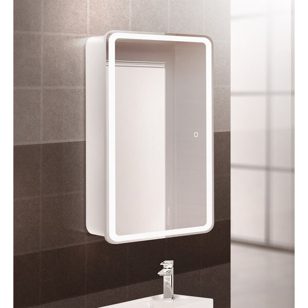 Шкаф-зеркало BelBagno Marino SPC-MAR-500/800-1A-LED-TCH 50x80, с подсветкой и сенсорным выключателем, цвет белый