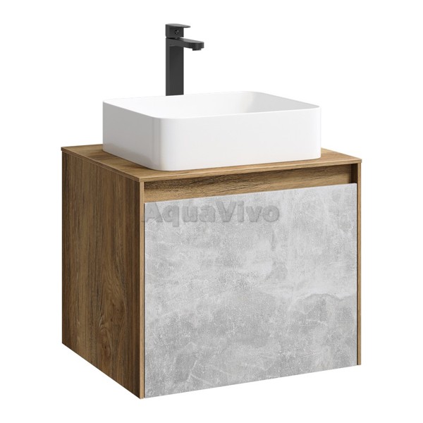 Мебель для ванной Aqwella Mobi 60, цвет дуб балтийский/бетон светлый