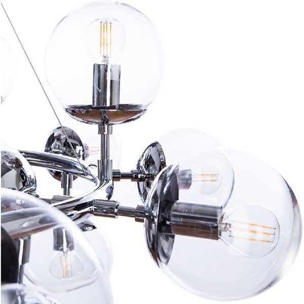 Подвесная люстра Arte Lamp Bolla A1664SP-25CC, арматура хром, плафоны стекло прозрачное, 100х100 см