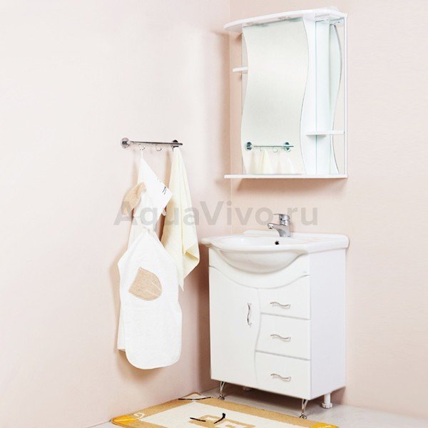 Шкаф-зеркало Оника Лилия 65.02, правый, цвет белый - фото 1