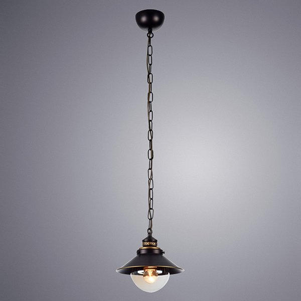 Подвесной светильник Arte Lamp Grazioso A4577SP-1CK, арматура коричневая / золото, плафоны стекло прозрачное, 21х21 см - фото 1