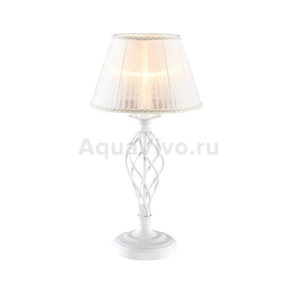 Интерьерная настольная лампа Citilux Ровена CL427810, арматура белая, плафон ткань белая, 18х18 см
