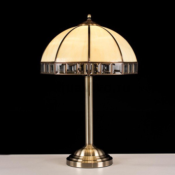 Интерьерная настольная лампа Citilux Шербург-1 CL440811, арматура бронза, плафон стекло бежевое, 36х36 см