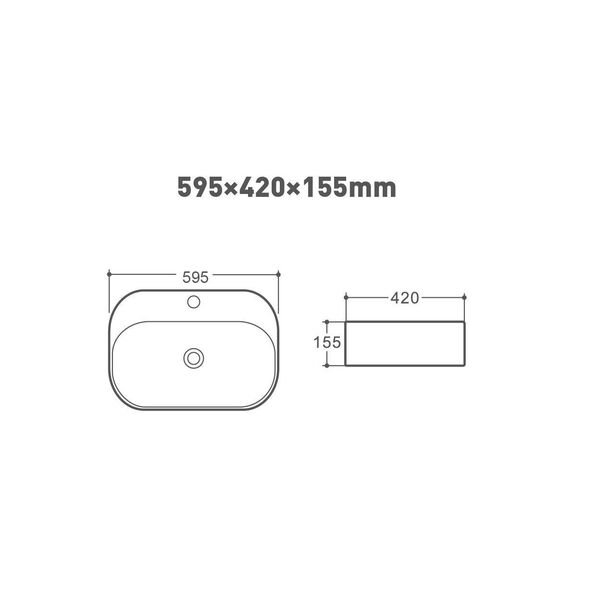 Раковина Art & Max AM1630-A накладная, 60x42 см, цвет белый - фото 1