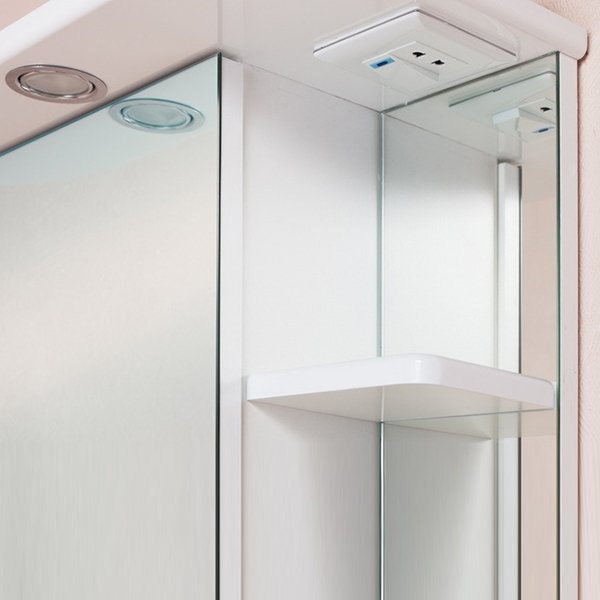 Шкаф-зеркало Оника Карина 60.01, левый, с подсветкой, цвет белый - фото 1