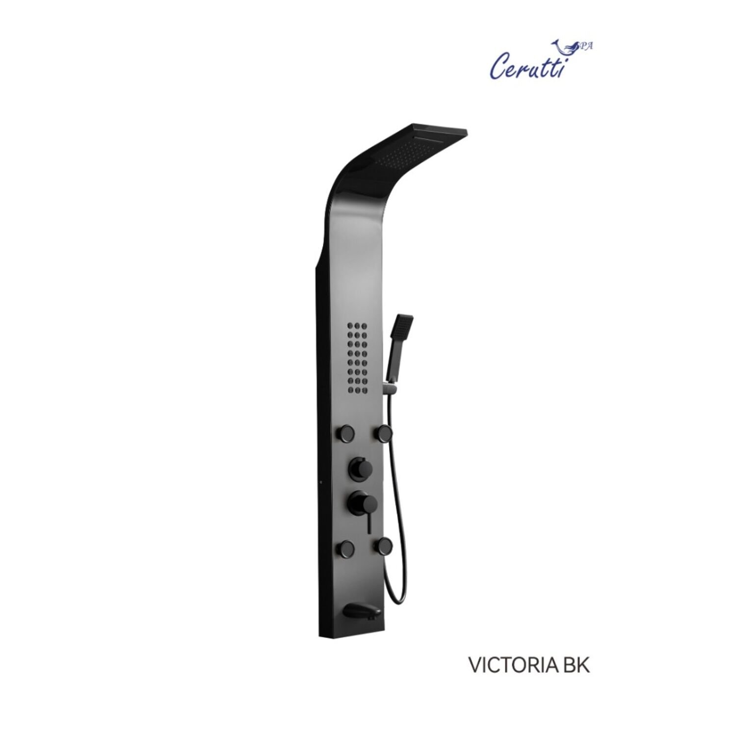 Душевая панель CeruttiSPA Victoria BK CT9981, с гидромассажем, цвет черный