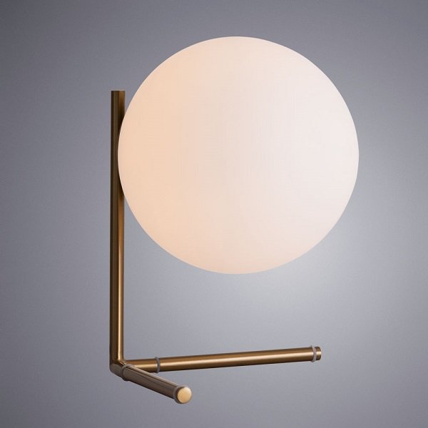 Интерьерная настольная лампа Arte Lamp Bolla-Unica A1921LT-1AB, арматура бронза, плафон стекло белое, 19х20 см - фото 1