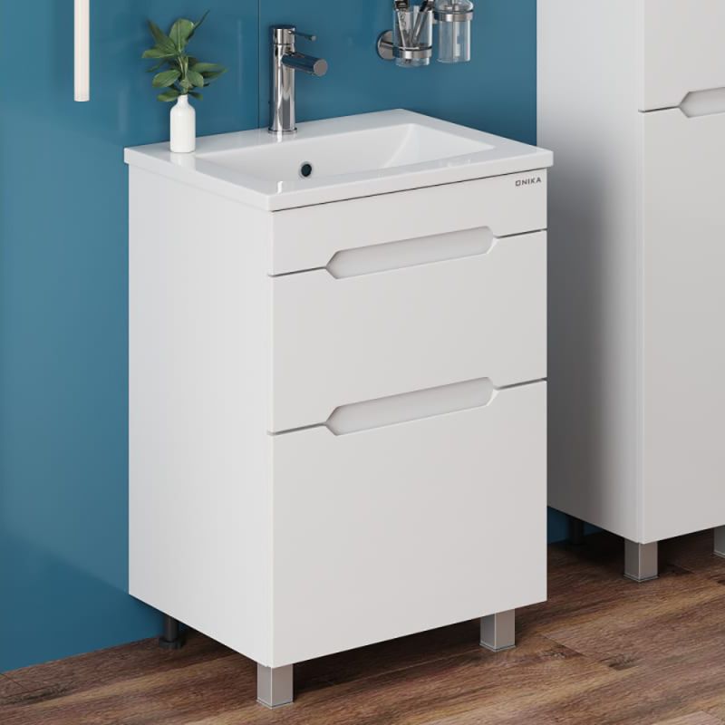 Мебель для ванной Оника Айленд 60, напольная, цвет белый - фото 1